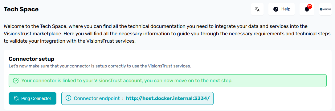 Tech Space connector set up
