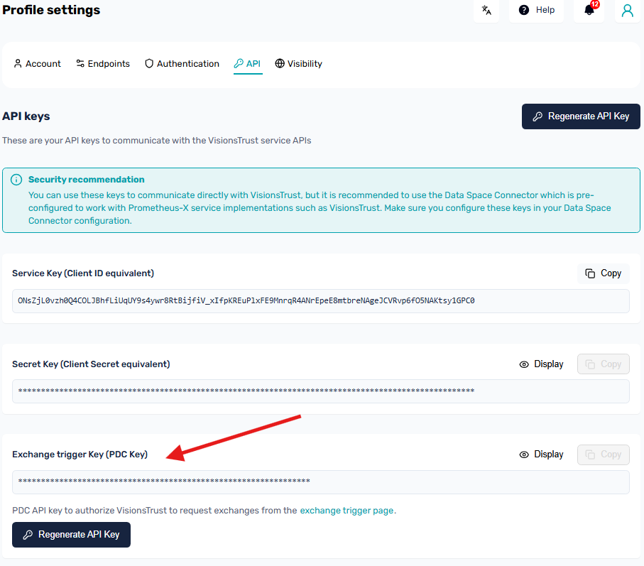 Exchange Trigger API Key